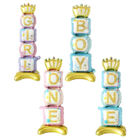1pcs New Standing Balloon Male or Female Balloon Birthday Party ONE Balloon Decoration Gender Revealing Party Decoration