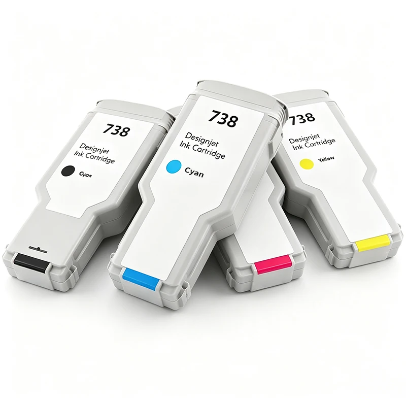 300ML For HP 738 738XL Premium Color Ink Cartridge Compatible For HP DesignJet T850 T950 Printers With Pigment Ink With Chip