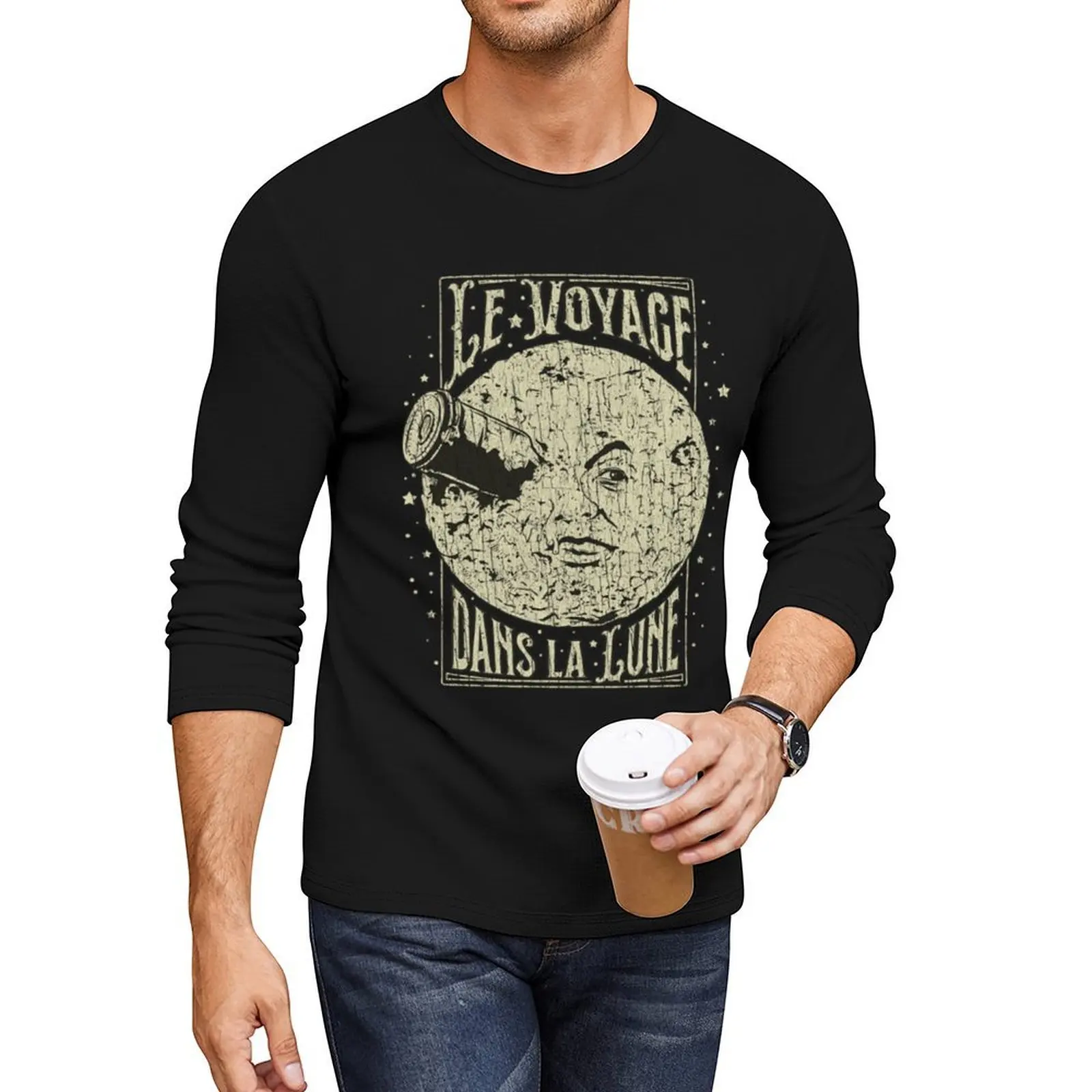 

Le Voyage dans la Lune 1902 Long T-Shirt anime clothes quick-drying t-shirt oversized t shirt t shirt man mens cotton t shirts