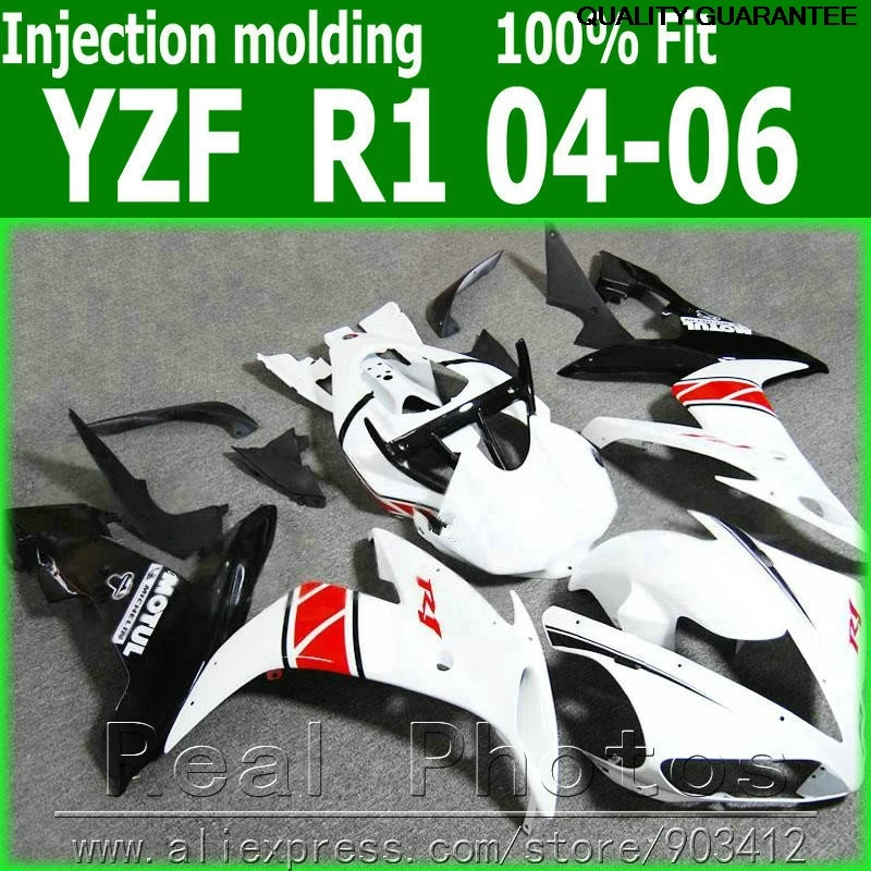 

All Fitment fairing kit for YAMAHA Injection molding YZFR1 04 05 06 red white black fairings set YZF R1 2004 2005 2006 JL19
