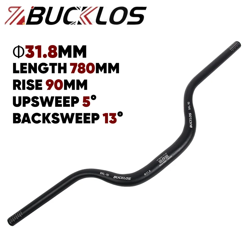 BUCKLOS Mountainbike Stuur 31.8mm 720mm 780mm MTB Riser Stuur Rise 30/50/90/120mm Aluminium Handelbar Fietsonderdelen
