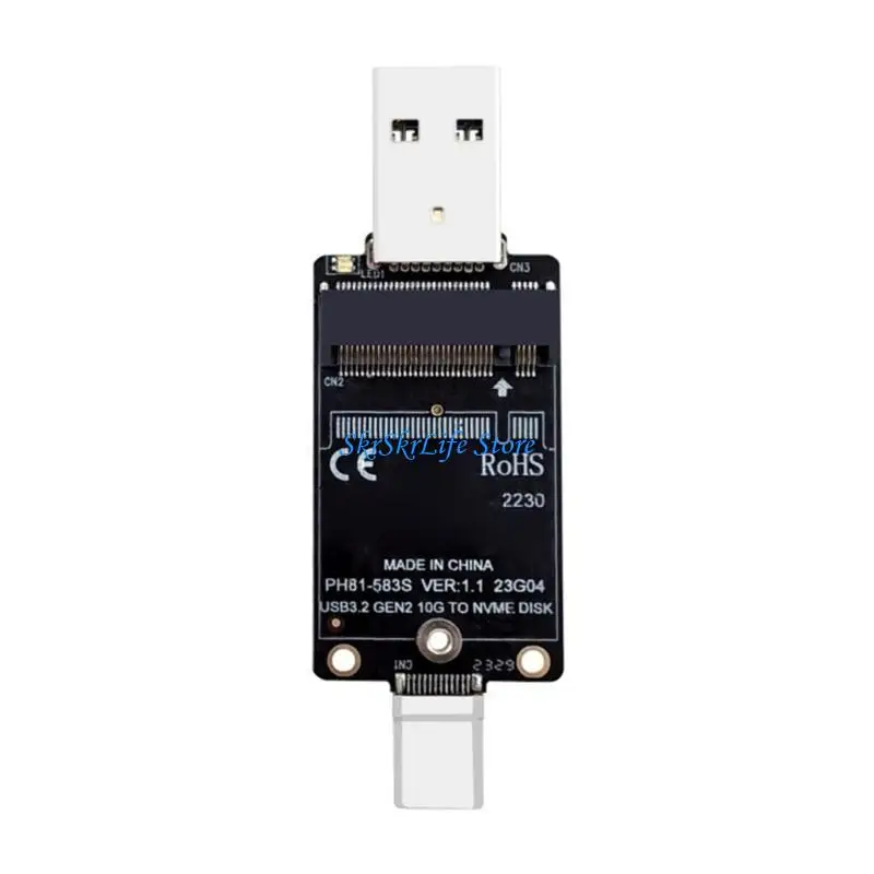 E65E M.2 NVMe SSD Conversion Adapter With USB A And USB C Port Support NVMe 2230
