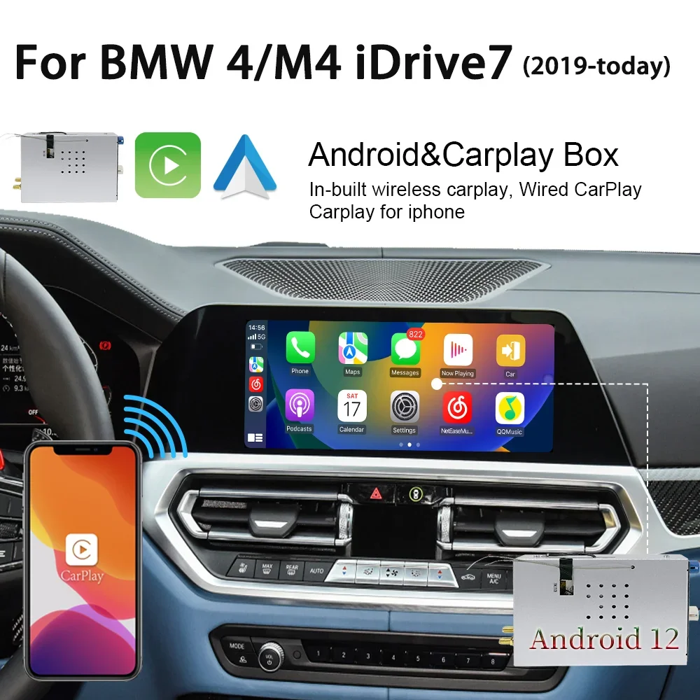 

Wit-Up Adapter For BMW 4 M4 G22 2020-2023 iDrive7 Carplay Box Android Box AI CarPlay Android Auto Full Screen Netflix Spotify
