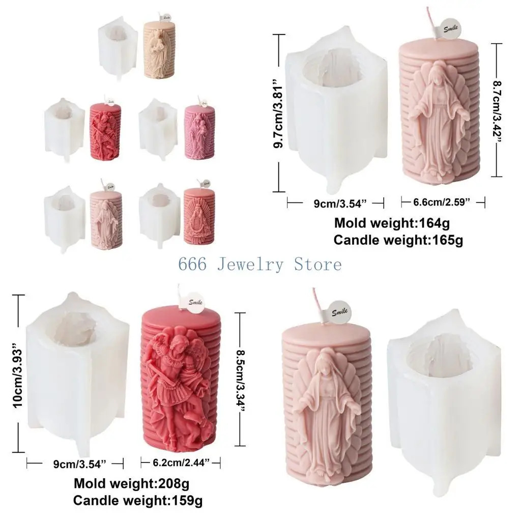 

F2TD Statue Moulds Crafts Mold Silicone Candle Mold 3D Silicone Mold Handmade Craft Mold Religious Ornament Molds for Statue