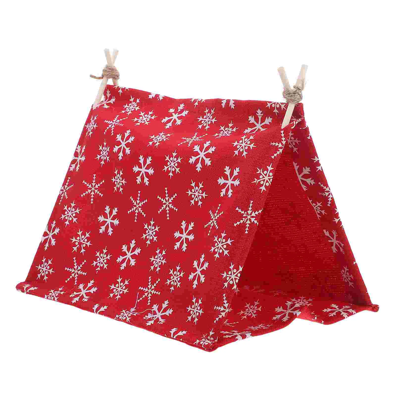 Camping Tent Mini House Furniture Toys Baby Accessory Model Polyester Wood Decoration Tiny Kit