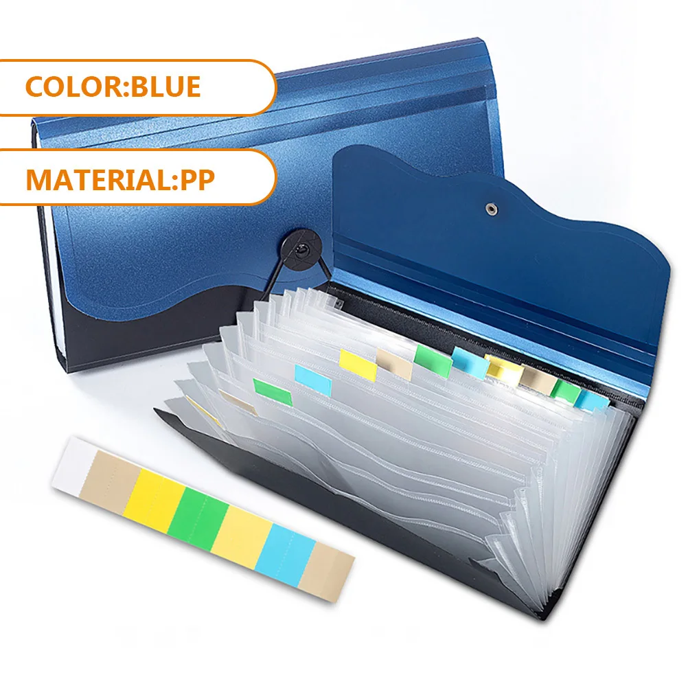 منظم ملفات الأكورديون مجلد مستندات خفيف الوزن محمول من مادة البوليستر البولي بروبيلين توسيع مجلد الملفات حامل الإيصالات متعدد