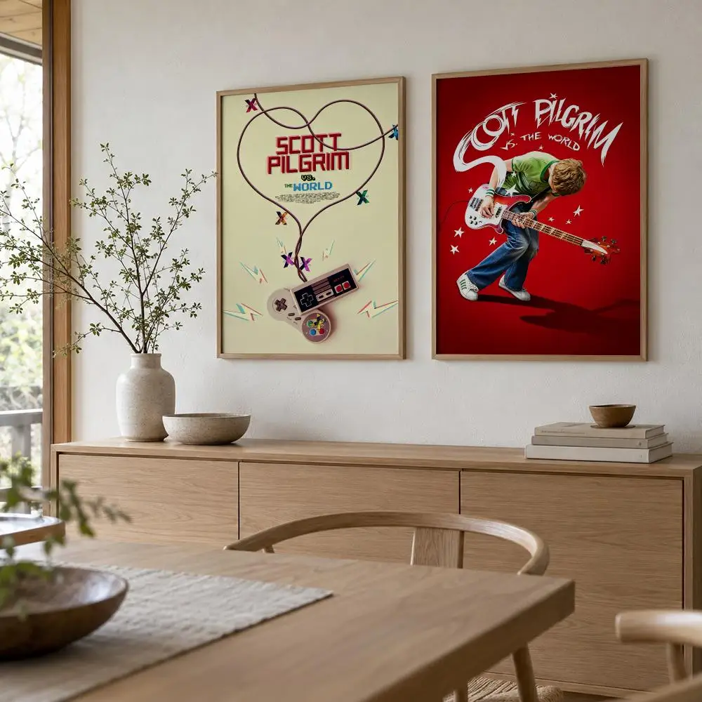 movie Scott Pilgrim vs. the World Poster HD Waterproof Self-Adhesive Poster Unframed Wall Art Print for Home Room Decor Gift