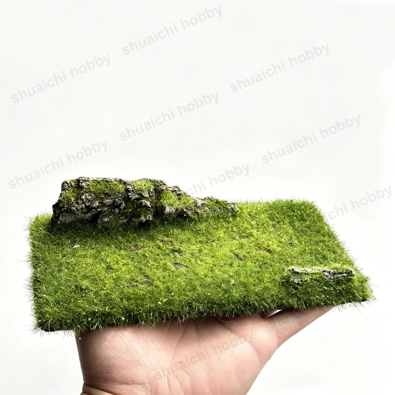1PCS 10x20cm Simulated Moss/Grass Display Base Miniature Bonsai Rockery Landscape Platform for Handmade Dioramas DIY Decoration