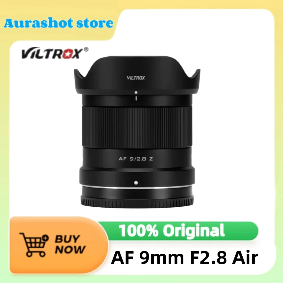 VILTROX APS-C AF 9mm F2.8 에어 카메라 자동 초점 대구경 프라임 렌즈 (소니 E, 후지필름 XF, 니콘 Z 마운트 카메라, 니콘 Z50 호환)