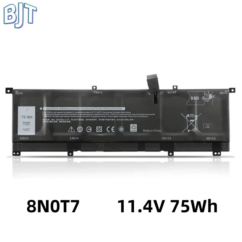 

11.4V 75Wh New 8N0T7 Laptop Battery For Dell XPS 15 9575 2-in-1 15-9575-D2801TS 15-9575-D1605TS Precision 5530 2-in-1 0TMFYT