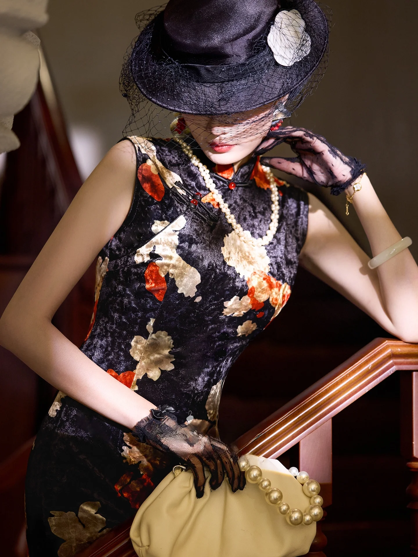 

Silk Velvet Dr Svel Vintage Sle Hong Kong Aosphere High End Sensation Faion ow Year End Dinner Gown