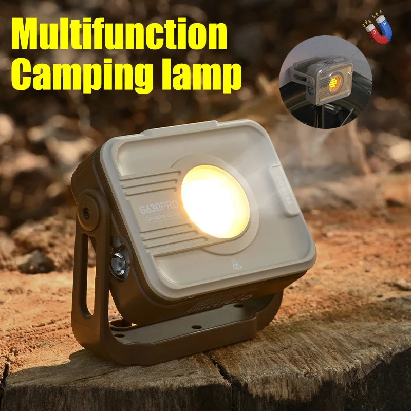 Powerful LED Camping Light Rechargeable Outdoor Multifunctional Infinite Dimming Camping Light Portable Hook Work Light