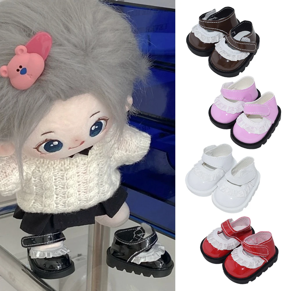 Hobbies Hand-made Lace Shoes for 20cm Cotton Dolls Shoes DIY Leather Shoes Replacement Dolls Accessories for Cotton Dolls