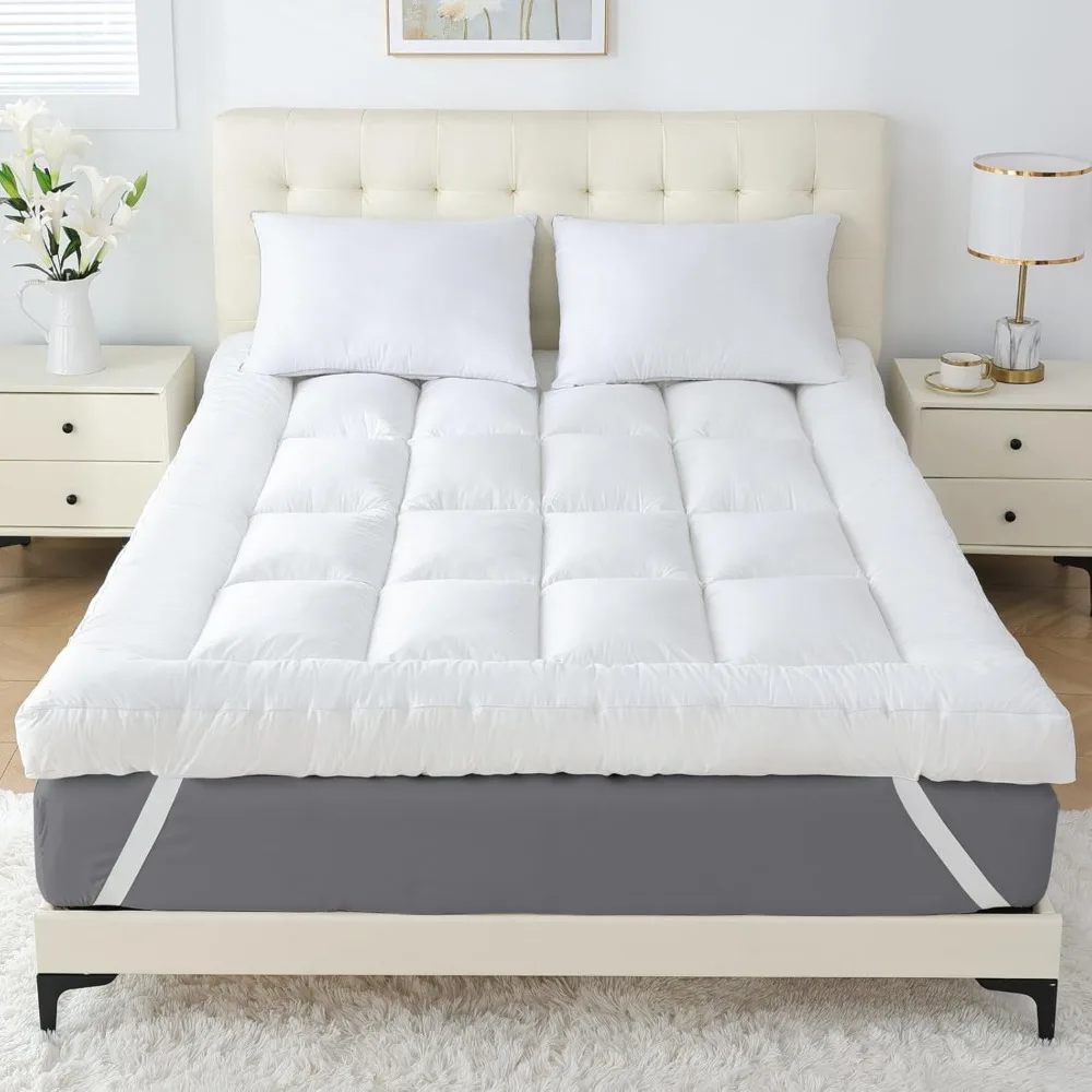 

SHOUREN 4 Inch Memory Foam Mattress Topper Full for Back Pain, Extra Soft Pillow Top Mattress Topper, 2000GSM Fluffy Shredded Me