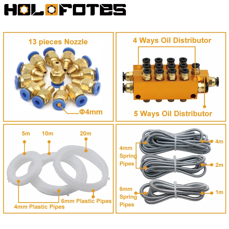 Imagem -03 - Cnc Lubrication Pump System Kit Bomba de Lubrificação Eletromagnética Saída de Óleo para Máquinas-ferramentas Cnc 1l 2l Ac220v mm mm