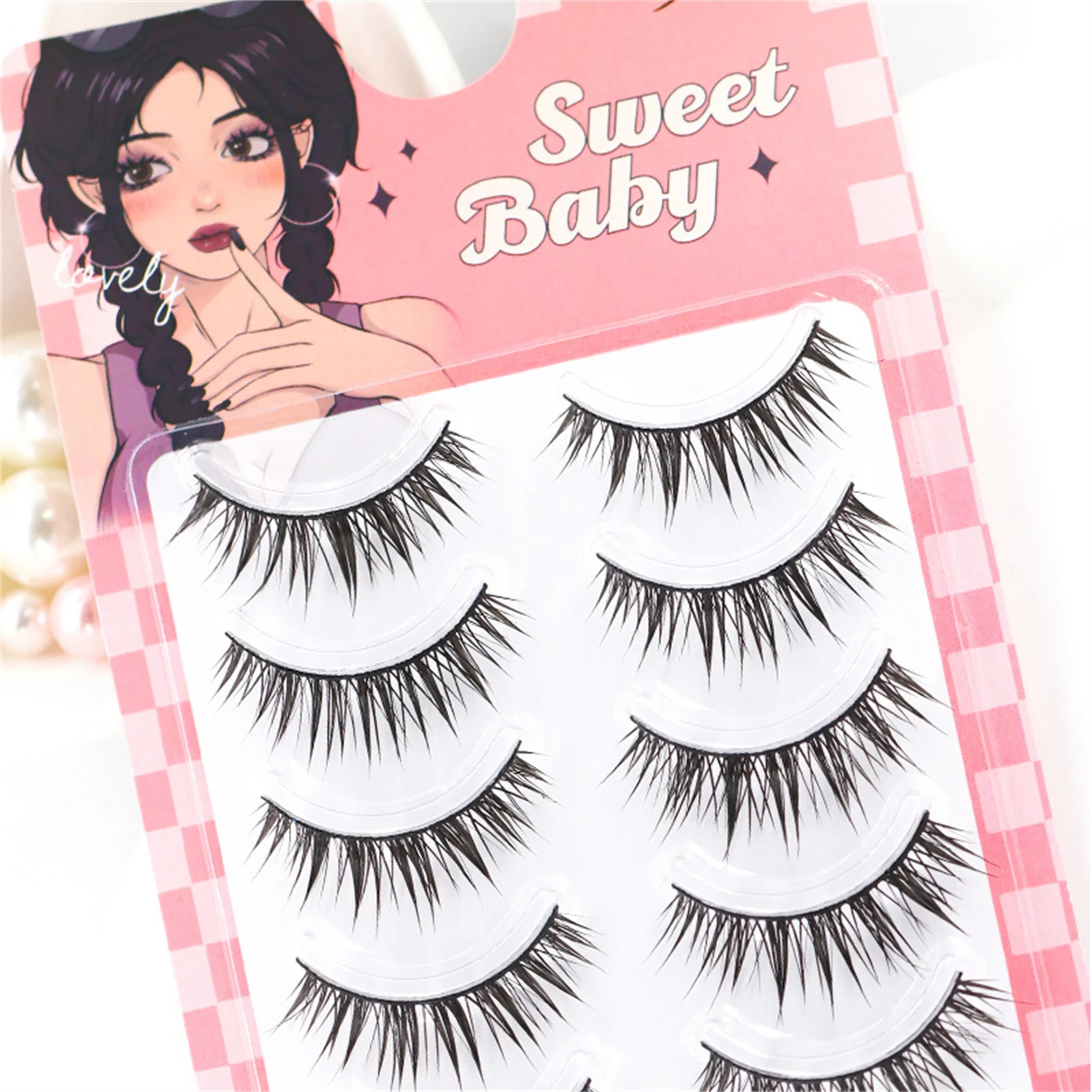 Manga cílios tira completa cílios postiços preto volume fãs cluster cílios para mulheres maquiagem diária profissional tiras de cílios