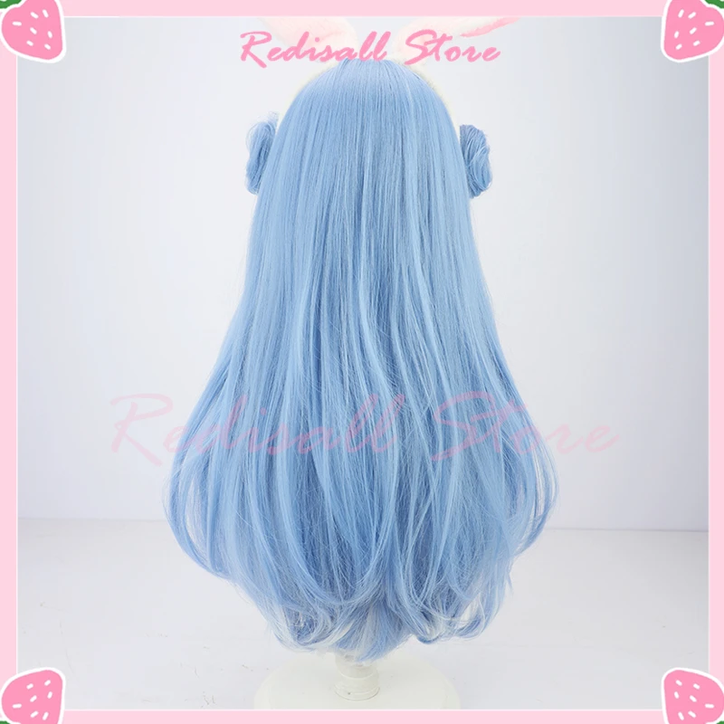 Vtuber Usada Pekora Cosplay Perruque pour Adultes, Oreilles, Chignons, Cheveux Courts et Longs, Marin Bleu, Degré de Chaleur, Lapin Bol, Vitual Youtuber