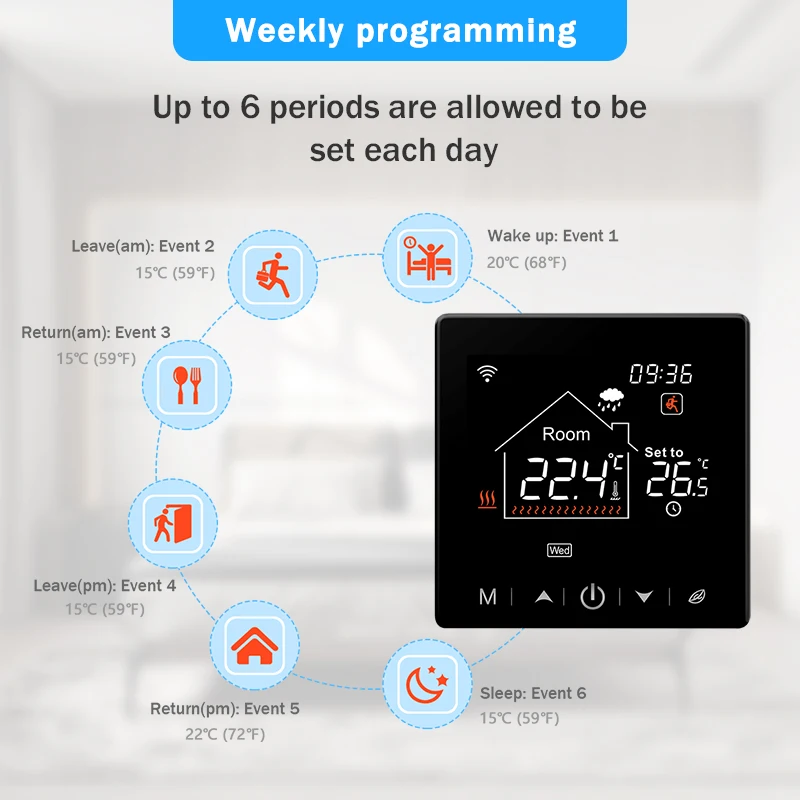 Tuya Smart Home Wifi riscaldamento termostato riscaldamento a pavimento acqua caldaia a Gas termostato temperatura termoregolatore Google Home Alexa