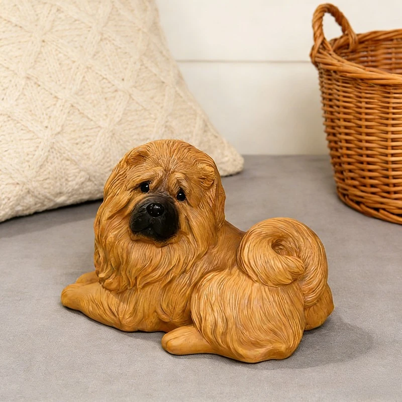 

Форма для литья из смолы - Фигурка собаки чу-чу, с текстурой пушистого меха и дизайном в позе лежания
