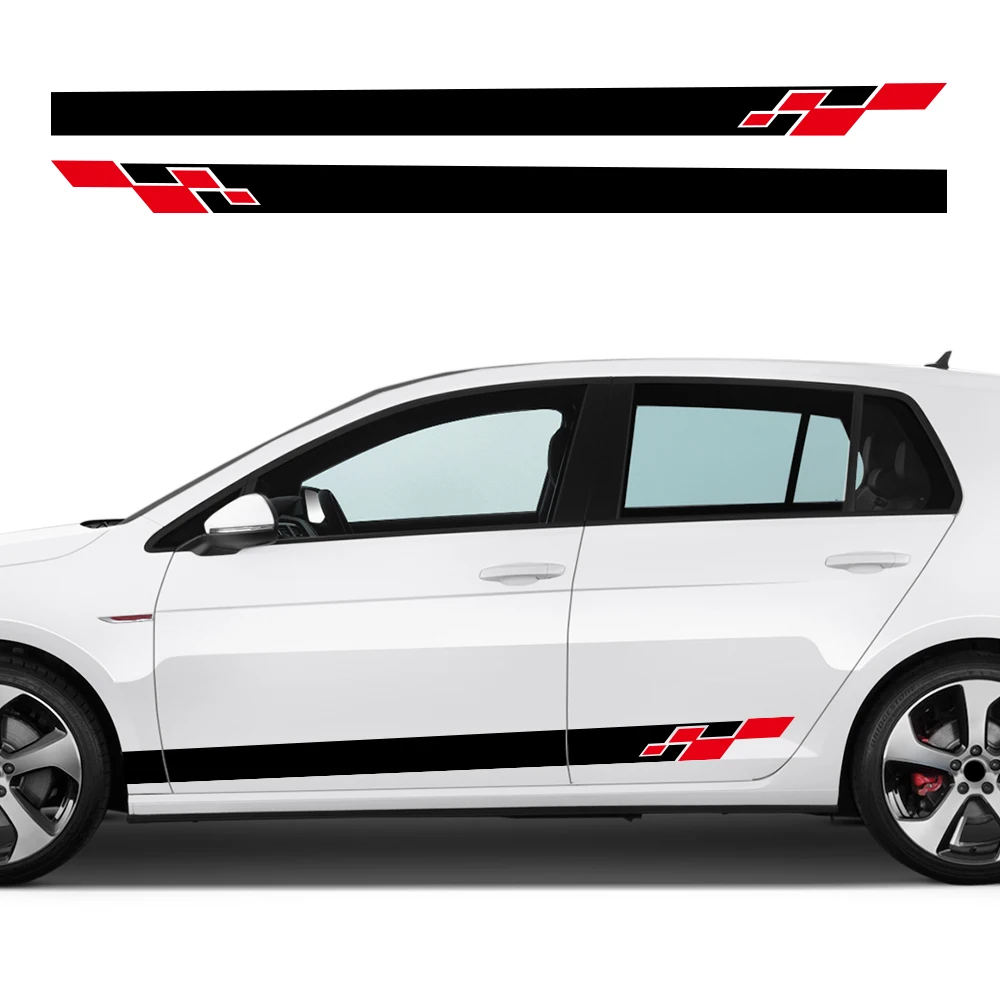 

Car Door Side Sticker For Volkswagen VW Golf 5 MK7 MK6 Polo MK8 Rline GTI GTD Sport Stripes Decor Decal Auto Tuning Accessories
