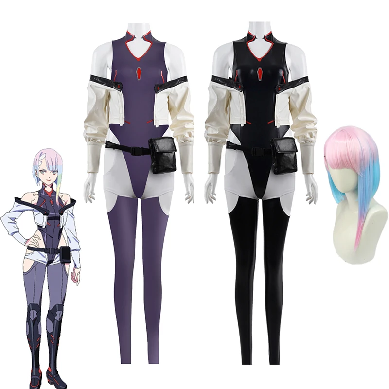 

Anime Punk Edgerunners Lucy Cosplay Costume Adult Women Coat Uniform Bodysuit Wig Outfit Role-playing Halloween Game Suits