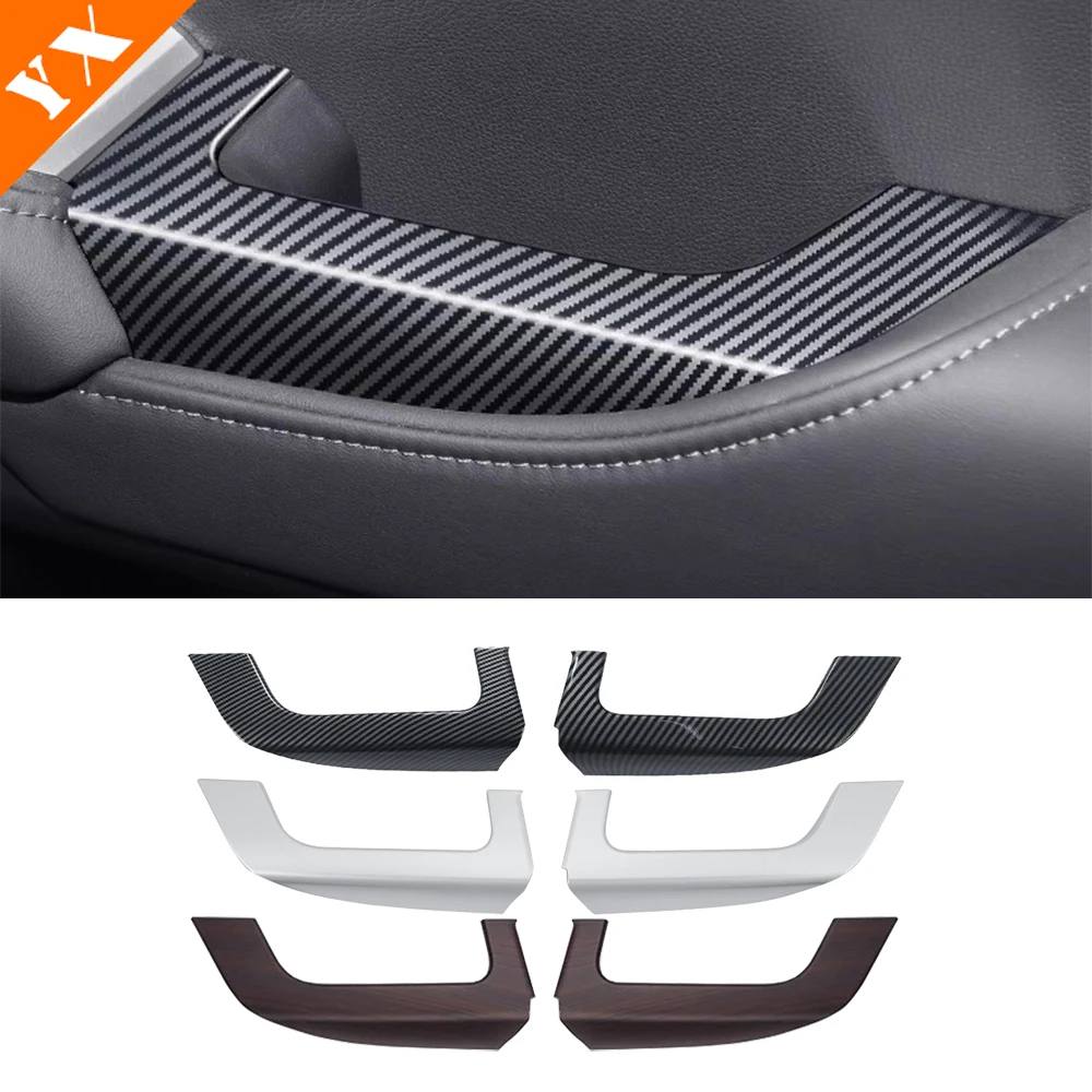 

For Land Cruiser LC 300 2025 accessories Carbon Car Interior Door Armrest Decorative Sticker Cover,Door Handle Protection Panel