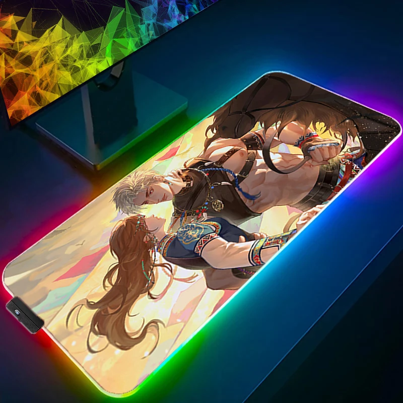 

Игровой коврик для мыши с подсветкой L-love And Deepspace Sylus LED Компьютерный геймер Клавиатура ноутбука Ковер Коврик для мыши RGB Резиновый настольный коврик