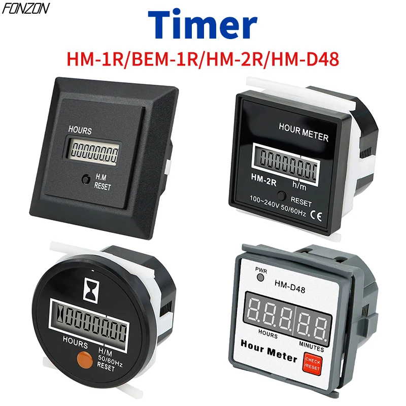 

HM AC24-240V 0-99999.9 Hour Timer function Electronic Hermetic Counter Digital Meter Gauge 50Hz for Electrician Tool