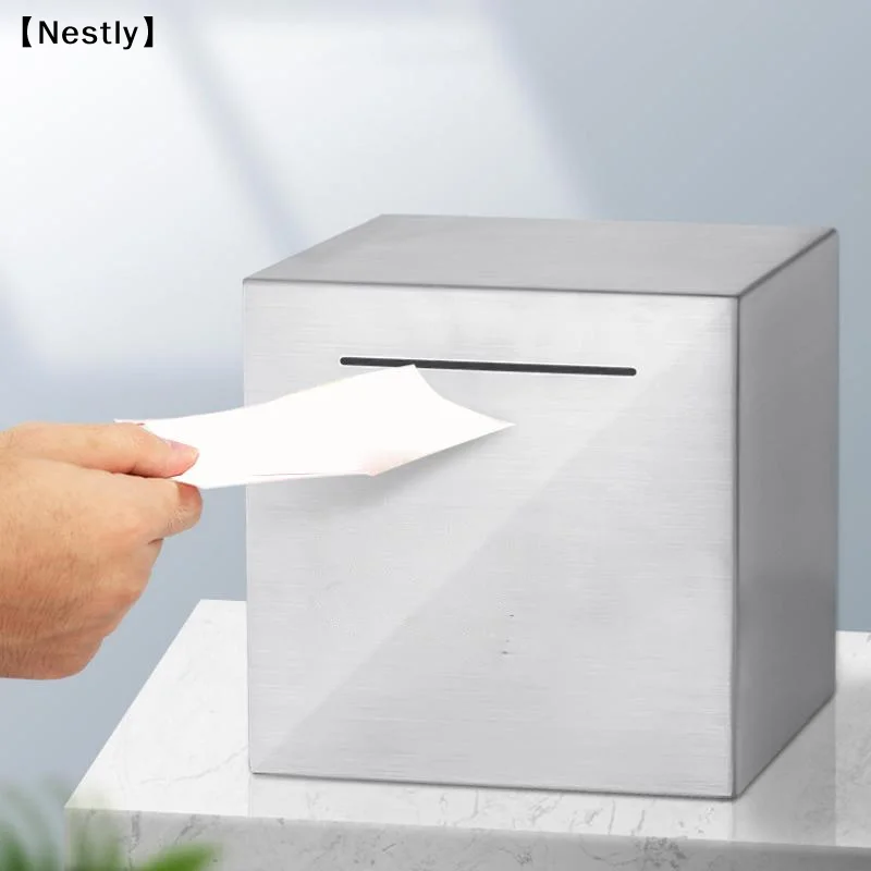 Cannot Be Opened Portable For /Adults Stainless Steel Cube Safe Box Piggy Bank Money Savings Bank Money Bank Box〔Nest〕