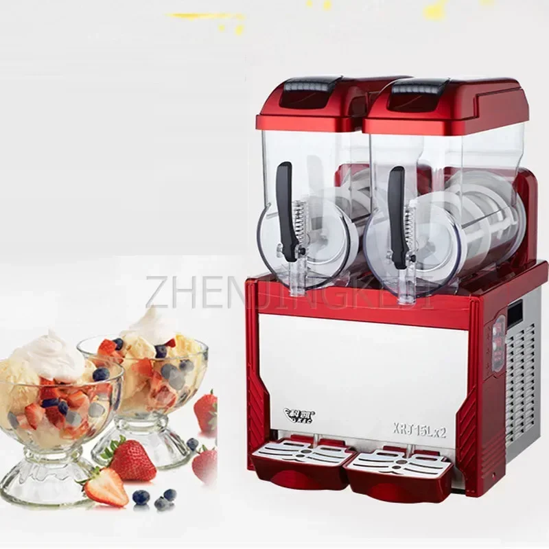 

30L Commercial Double Cylinder Snow Melting Machine Stainless Steel Electric Slush Machine Drink Fruit Juice Smoothie Machine