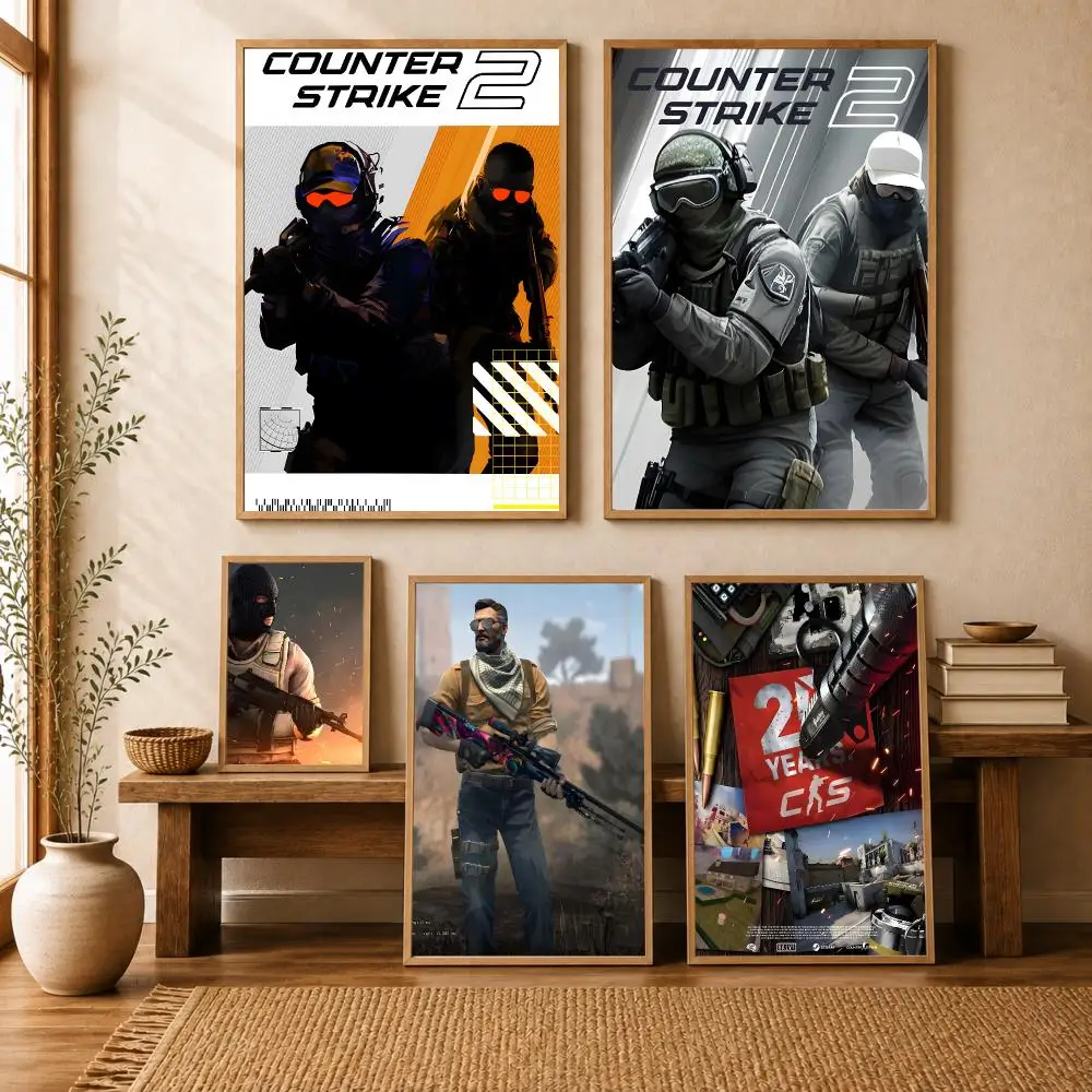 Game C-Counter-Strike 2 Intense Bold Poster Modern Home Living Bedroom Bar Hallway Waterproof Wall Art Aesthetic Decor