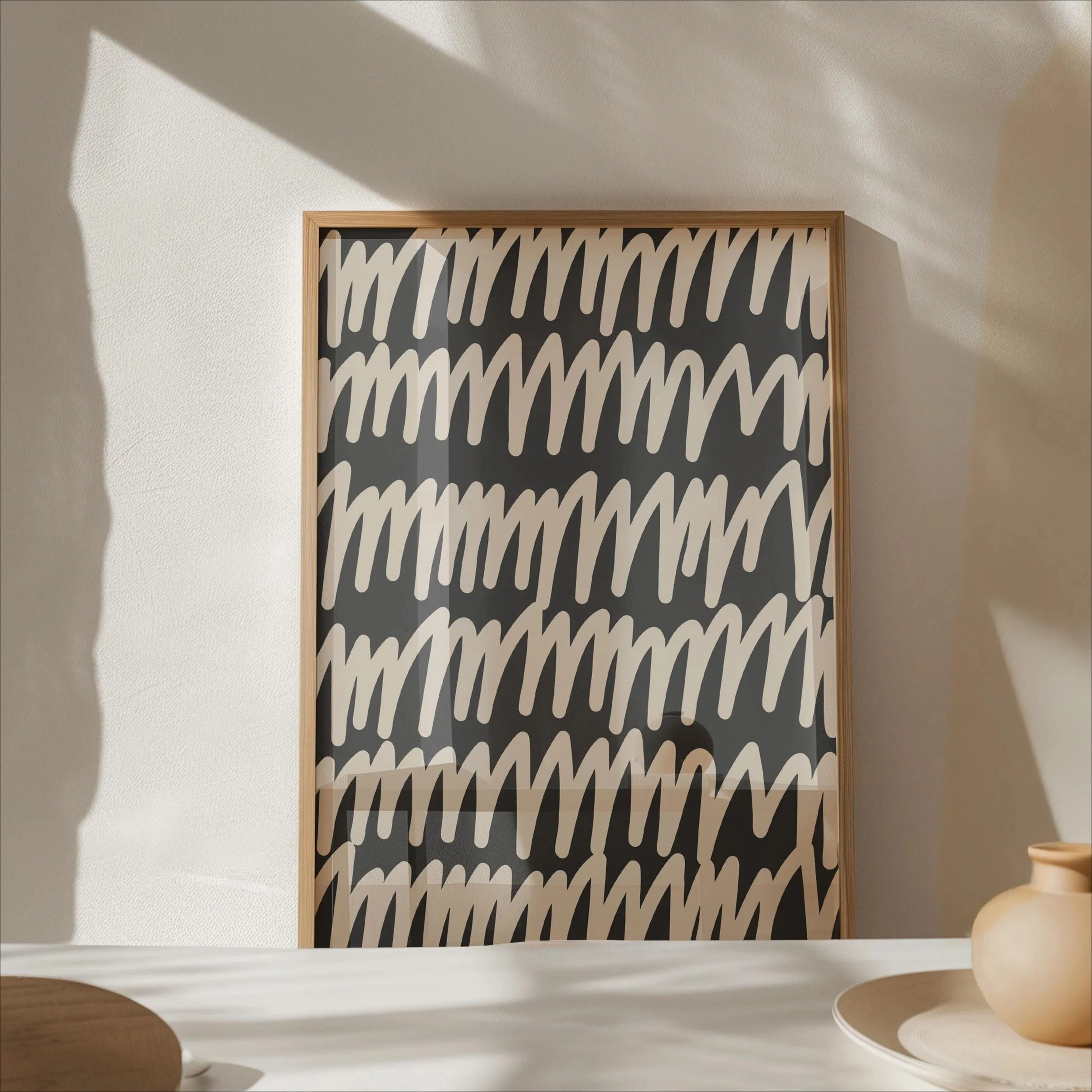 1pc frameless Canvas Painting Abstract Flowing Line Art Minimalist Boho Geometric Organic Prints Neutral Modern Aesthetic Home L