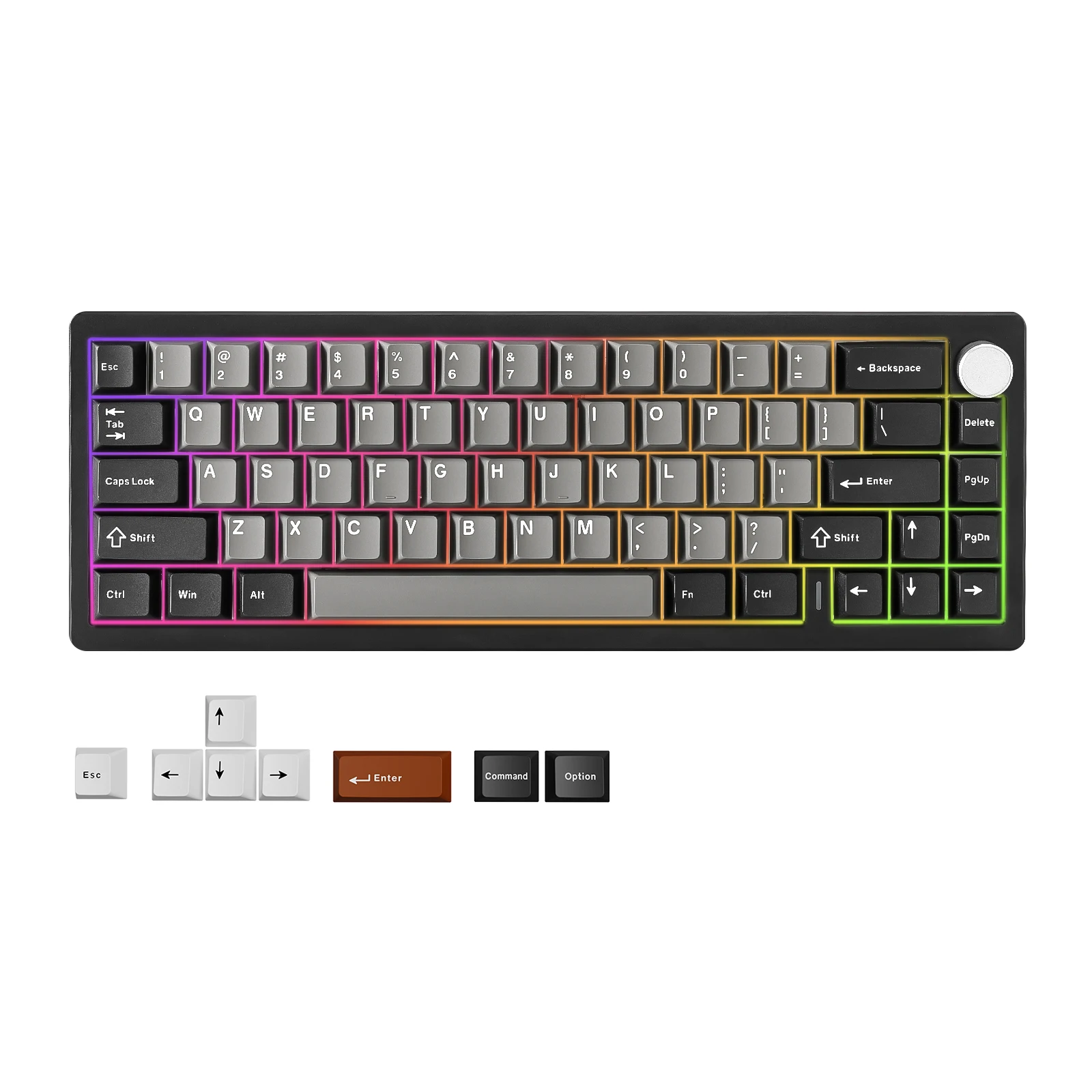 YUNZII AL68 ブラック QMK/VIA メカニカルキーボード、ワイヤレス