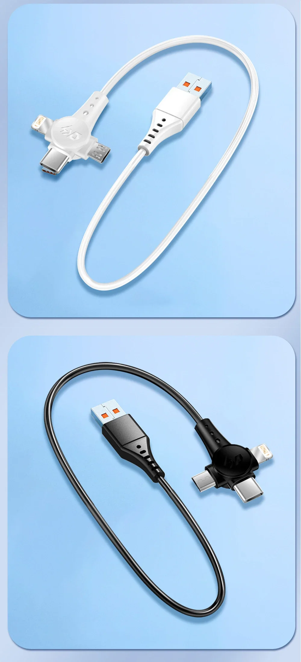 120W 3-in-1 Mobile phone fast charging data cable For iPhone Huawei Xiaomi Super fast charging spring retractable data cable