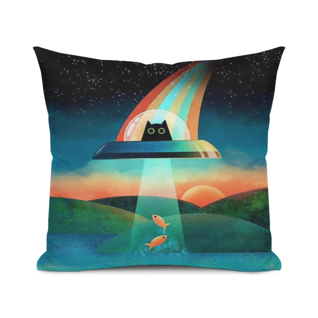 

The Purrfect Alien Cushion Cover Pillowcase Cushion Pillow Home