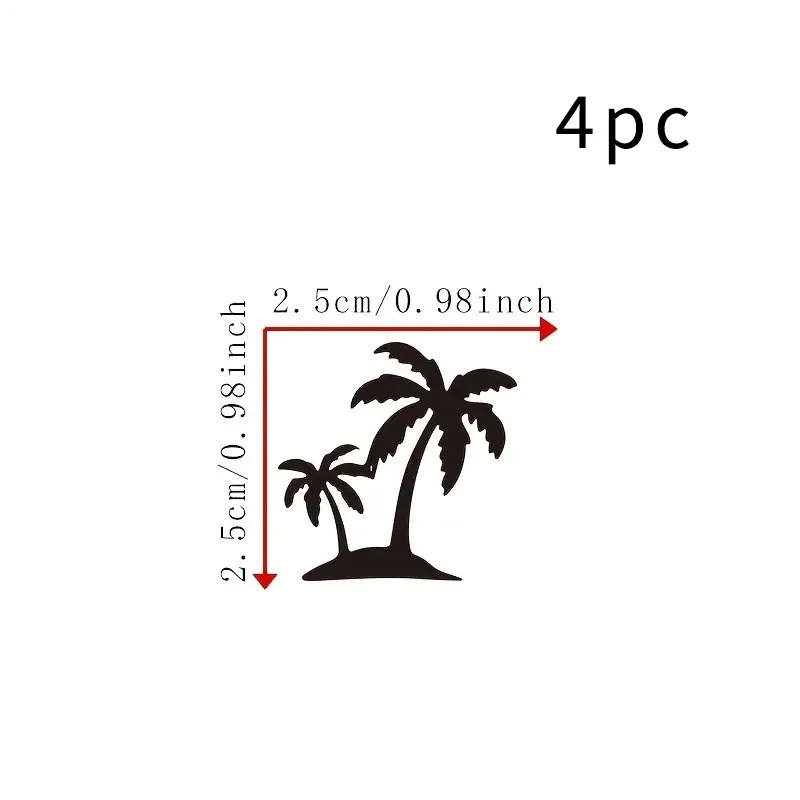 4Pcs Palm Tree Vinyl Cut Sticker - Beach Theme Car Mirror Sticker, Self-Adhesive Ze Surface for Rear View Mirrors, Laptops view 2