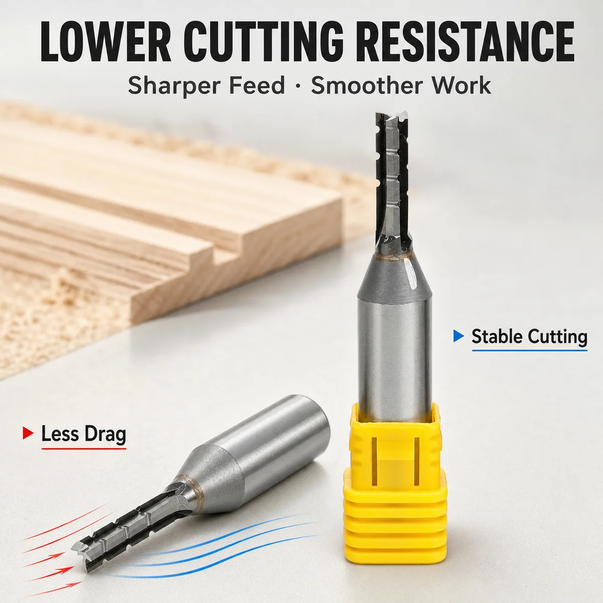 

12.7mm 3 Flute TCT Milling Cutter Straight Router Bits CNC Woodwoking Tools for MDF Slotting Cutting Engraving Trimming Drilling
