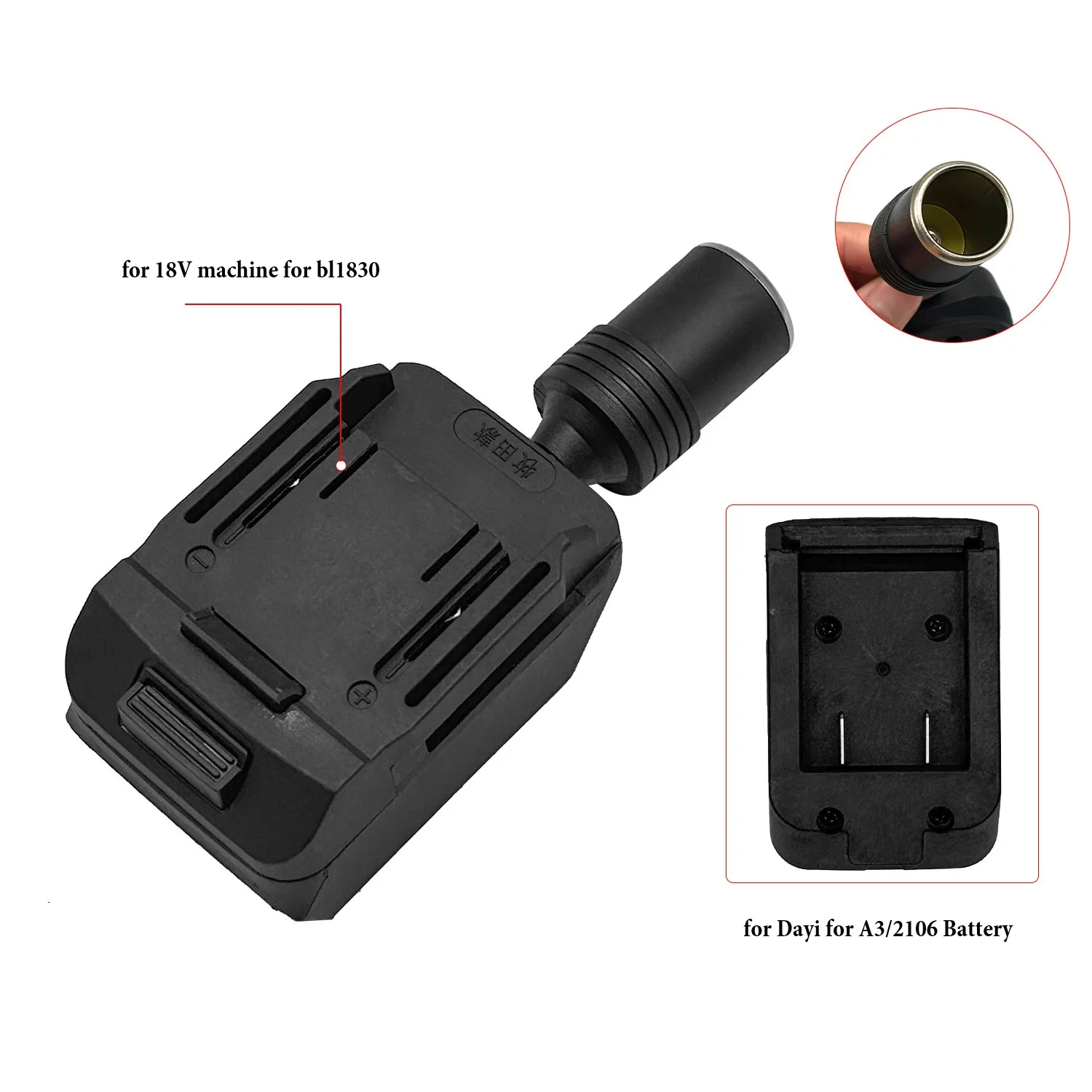 Conector de Cable adaptador de batería con batería de iones de litio de 18V para herramientas eléctricas BL1830 BL1840 BL1850, adaptador de corriente de plástico de 18V, 1 ud.