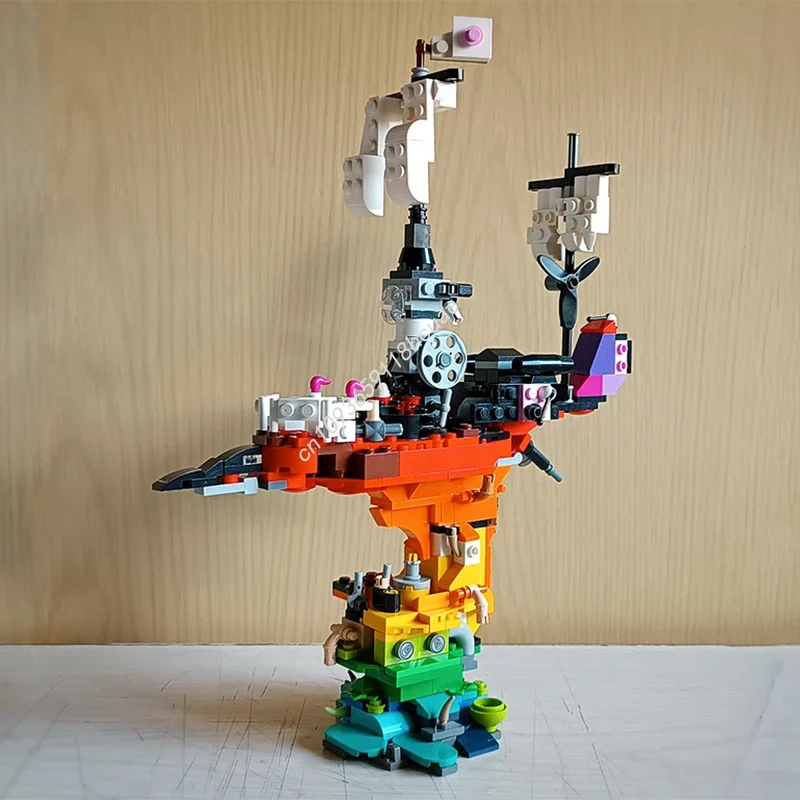 420 pièces MOC Cité d'Arc-en-ciel, Blocs de construction, Cadeau de festival, Cours d'apprentissage par la recherche, Projet créatif très détaillé