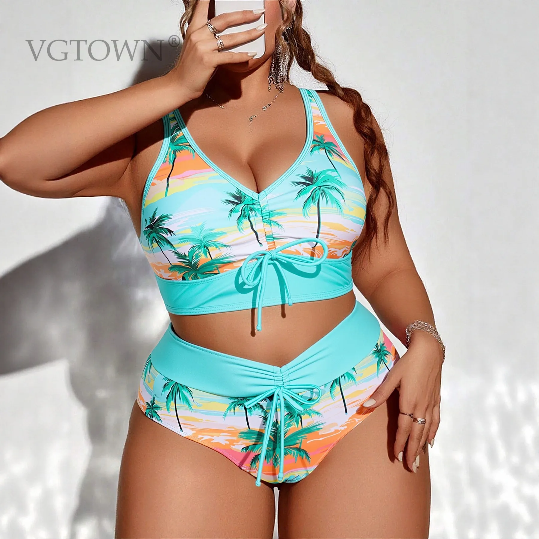 

Новинка 2026, комплект бикини с эффектом пуш-ап больших размеров, женский купальник, большой размер, купальные костюмы, пляжная одежда, новинка