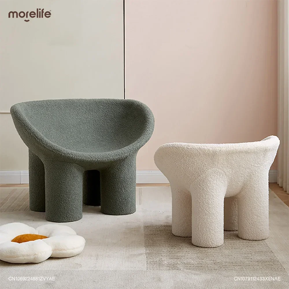 Nordic Plastics Stools Creative Single Sofa Chairs Living Room Chair Instagram Style Casual Elephant Leg Chair Stool Furniture