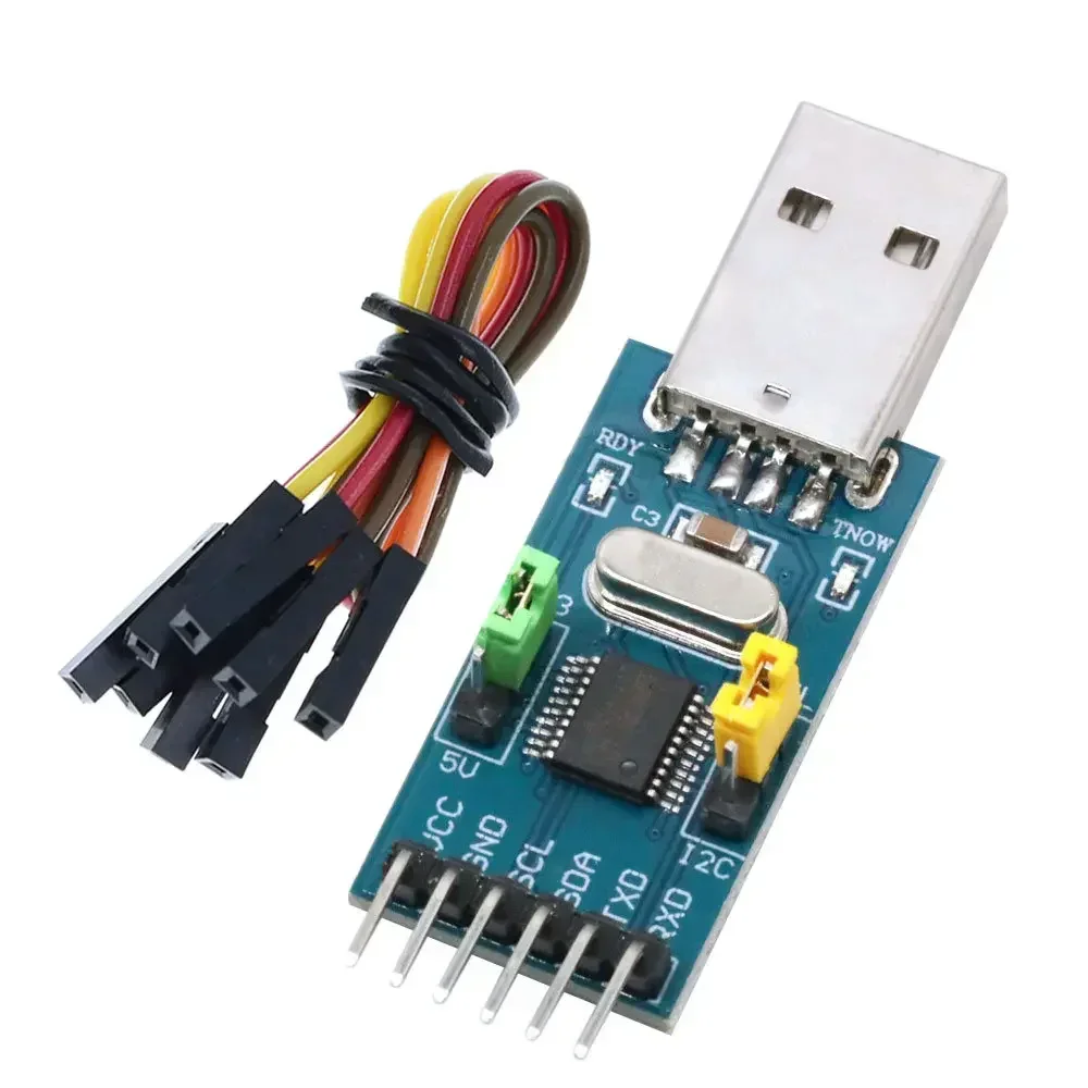 CH341T 2-in-1 USB to I2C & UART/TTL Module - 3.3V/5V Dual Voltage Serial Port Programmer for Single-Chip Microcontrollers