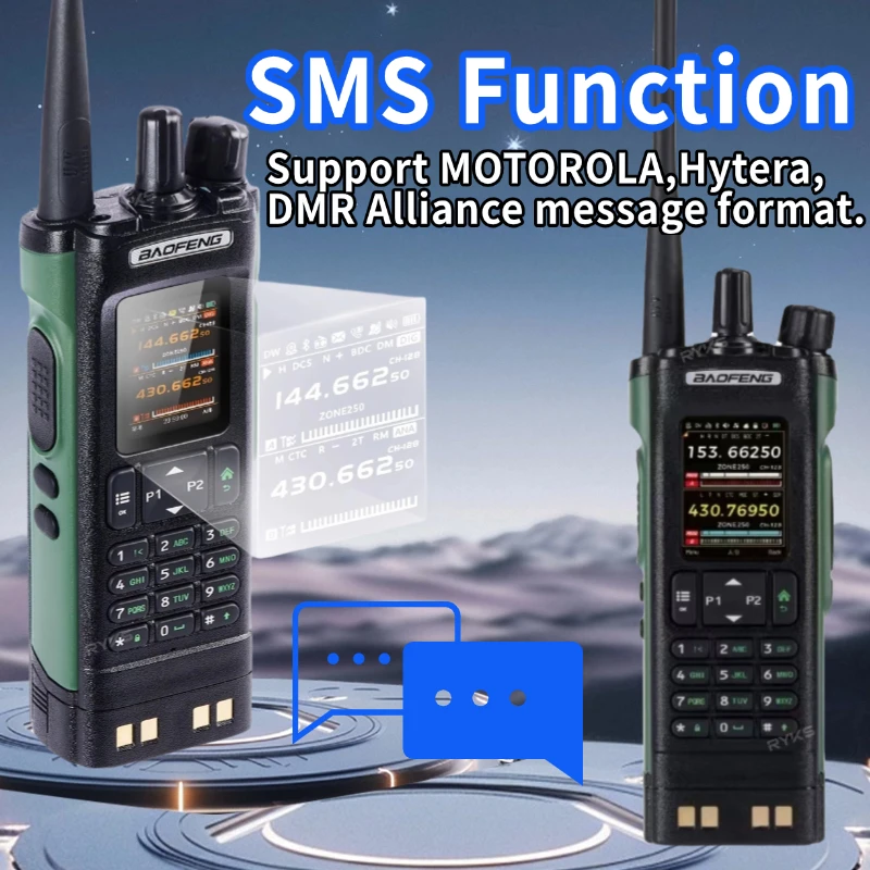 BAOFENG DMR DM-32UV Walkie Talkie GPS 8W Programowanie Nagrywanie Bezprzewodowe skanowanie Częstotliwość Ładowarka typu C UV32