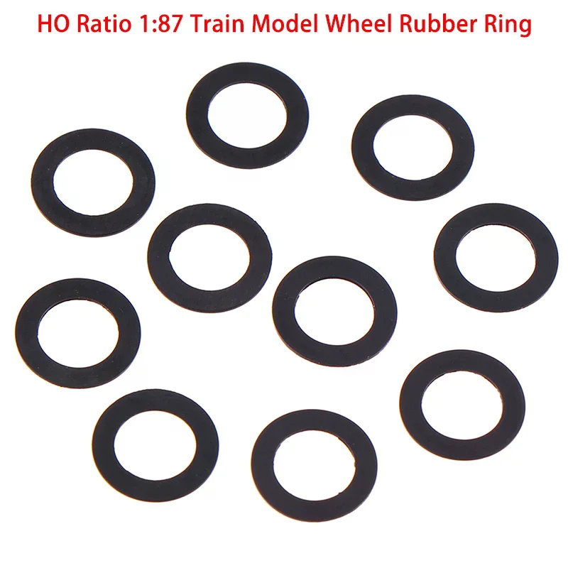 10Pcs Ratio 1:87 Train Model Wheel Rubber Ring Universal Accessories Anti Slip Sleeve Insulation Ring