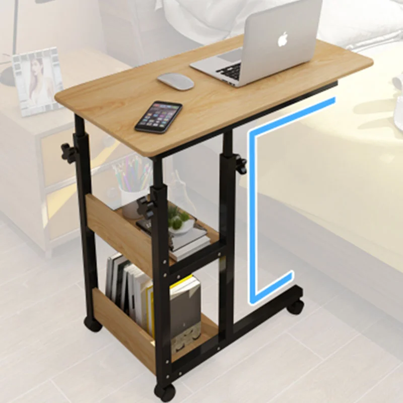 Small Compact Adjustable Computer Desk Stand Bedroom Service Foldable Corner Tables Lifting Reception Biurko Home Garden OA50CD