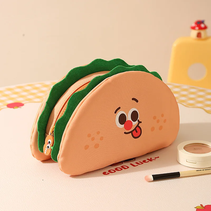 Cartoon Cute Toast Tower Travel Cosmetic Bag Waterproof Oxford Cloth Portable Business Trip Storage Bag for Makeup and Travel