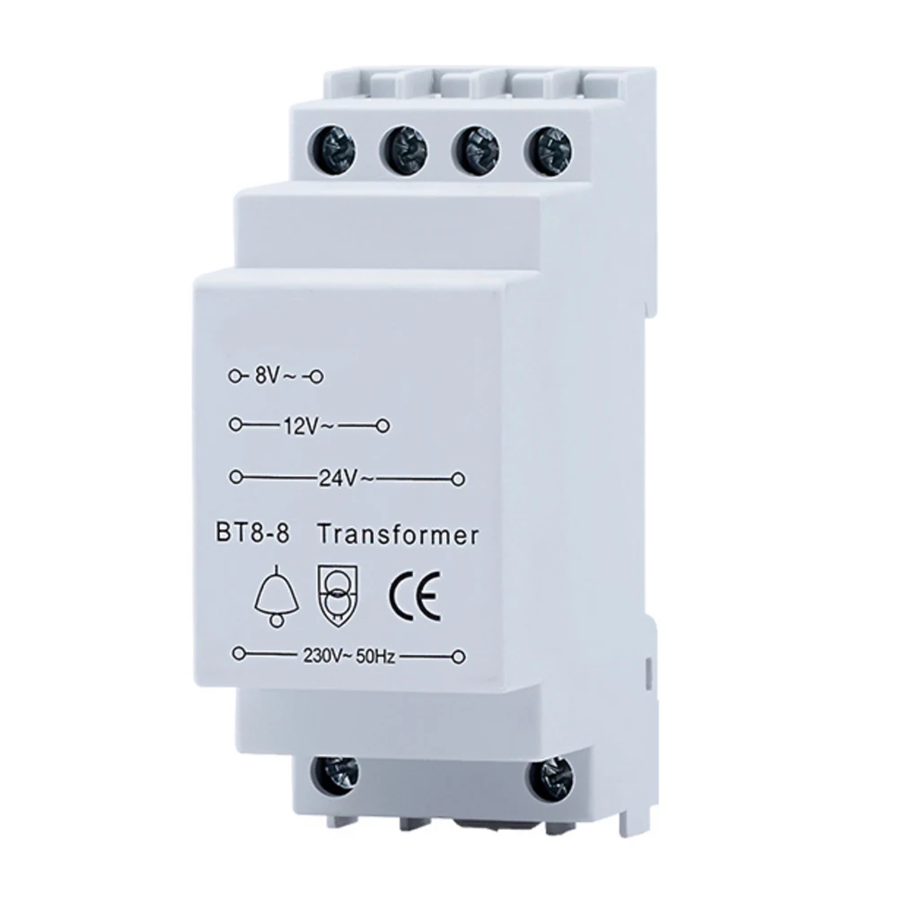 Doorbell Transformer 8V 12V 24V Bell Transformer Low Frequency For 35mm Guide Rail Mounted For Home Safety Applications