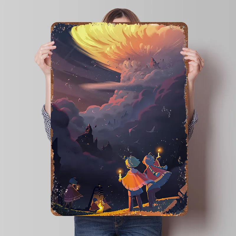 Sky Game Metallposter, personalisierte Wandkunst, Retro-Vintage-Blechschilder für Männerhöhle, Gaming-Raumdekoration, gemütliche Heimdekoration