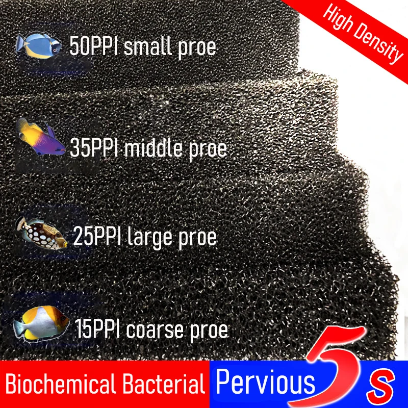 Multi-Size Aquarium Accessories Practical Biochemical Decoration Cotton Sponge Aquarium Filter Fish Tank Pond Black Foam Sponge