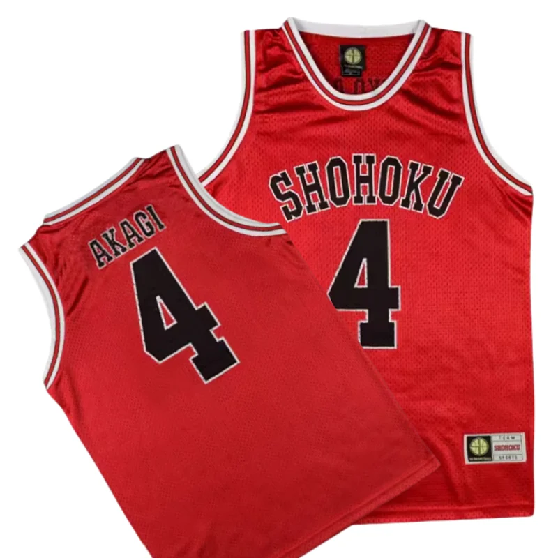 Anime Slam Dunk Shohoku#4. Akagi Takenori koszulka do koszykówki Cosplay jednolite podkoszulki koszula męska